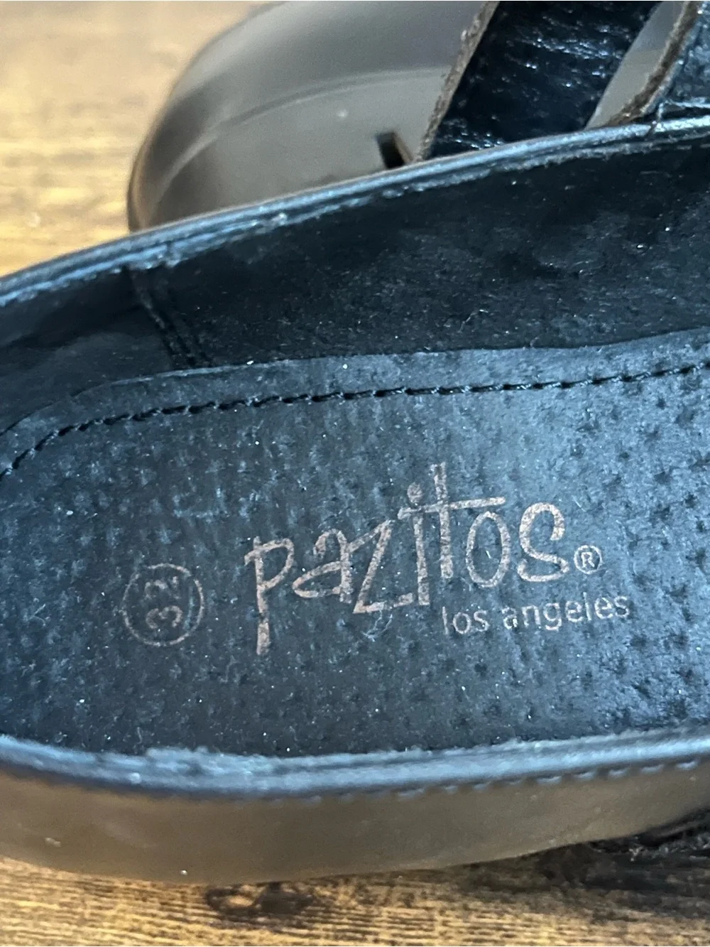 Pazitos Girls Black Mary Jane Shoes Size 32 Velcro Strap